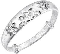 BNCXMO Cadena de brazalete de brazalete, brazalete de brazalete de plata de ajustable, mujeres 925 brazalete de plata esterlina a mano taller de loto flor de brazalete ajustable