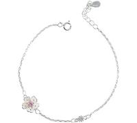BNCXMO Cadena de brazalete de brazalete, brazalete de brazalete de plata de ajustable, mujeres 925 pulsera de plata esterlina pulsera de cerezo ajustable brazalete de plata