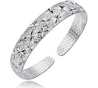 BNCXMO Cadena de brazalete de brazalete, brazalete de brazalete de plata de ajustable, mujeres 925 pulsera plateada moda de brazalete ajustable estrellas de tallas pulseras esterlinas