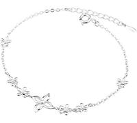 BNCXMO Cadena de brazalete de manguito, brazalete de brazalete de plata, pulsera de plata esterlina, pulsera de flor exquisita