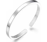 BNCXMO Cadena de brazaletes de manguito, brazalete de brazalete de plata de ajustable, damas 925 brazalete de plata esterlina mínimo mínimo abre brazalete abierto