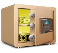 BNCXMO Caja Segura para el hogar High Security Steel Small Home Office Electronic Caja Segura con Llave de pequeño Valor Seguro (Oro)