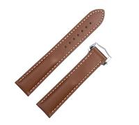 BNCXMO Calidad Genuina Banda de Velo de la Caquera Napa Napa para la correa Omega 20 mm 21 mm de ville AT150 cómodo para la banda de relojes 300 (color: plateado marrón claro, tamaño: 20 mm)