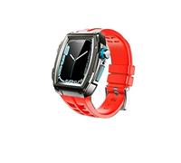 BNCXMO Caso de correa del kit de modificación para banda de 44 mm 45 mm de banda de reloj de goma de acero inoxidable para la serie IWatch 8 7 6 SE 5 Correa