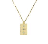 BNCXMO Collar Cuadrado de Joyas de niñas Collar de Estrella de Tres Puntos para Mujeres Joyas de Gargantilla de Cadena Hecho en Decoraciones de China