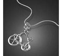 BNCXMO Collar de plata 925 con colgante de bicicleta para mujer, diseño de cadena de serpiente de plata maciza, regalo creativo de cumpleaños, collar para mujeres y hombres