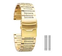 BNCXMO Corcha de reloj 18 mm 20 mm 22 mm de oro de 24 mm/oro rosa/azul de acero inoxidable Corcha plegable con barras de resorte de seguridad Pulsera unisex