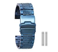 BNCXMO Corcha de reloj 18 mm 20 mm 22 mm de oro de 24 mm/oro rosa/azul de acero inoxidable Corcha plegable con barras de resorte de seguridad Pulsera unisex