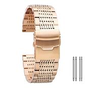 BNCXMO Corcha de reloj 18 mm 20 mm 22 mm de oro de 24 mm/oro rosa/azul de acero inoxidable Corcha plegable con barras de resorte de seguridad Pulsera unisex