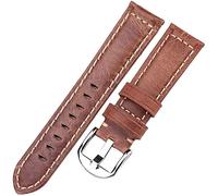 BNCXMO Correa de cuero Correa genuina bandas de reloj de cuero Mujeres de cinturón liso Men 22 mm de 24 mm Correa de metal Tornillo pulido en hebilla