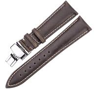 BNCXMO Correa de cuero Correa genuina de cuero Watchband Men Band Strap 18 mm 20 mm 22 mm 24 mm con hebilla de mariposa de acero