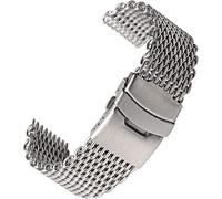BNCXMO Correa de reloj, 18 mm 20 mm 22 mm 24 mm de calma de malla de acero inoxidable brazalete de plataforma plateada