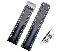 BNCXMO Correa de reloj de 22 mm y 24 mm, correa de piel auténtica para hombre, pulsera de piel de vaca con despliegue, 24mm, A