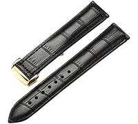 BNCXMO Correa de reloj de cuero genuina para pulsera Omega Watch 19 mm de 20 mm 22 mm desplegador Bugar la banda de vigilancia marrón negro (color: 8 mm, tamaño: 20 mm)