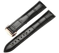 BNCXMO Correa de reloj de cuero genuina para pulsera Omega Watch 19 mm de 20 mm 22 mm desplegador Bugar la banda de vigilancia marrón negro (color: 8 mm, tamaño: 20 mm)