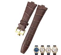 BNCXMO Correa de reloj de interfaz convexa de cuero genuino de 25-9 mm para bandas de reloj de grano de bambú azul marrón negro en el extranjero