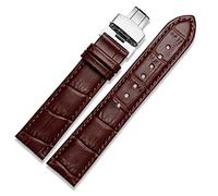 BNCXMO Correa de reloj de piel auténtica con cierre de mariposa, pulsera de cocodrilo para hombre, 12, 13, 14, 15, 16, 17, 18, 19, 20, 21, 22, 23, 24 mm, 18mm