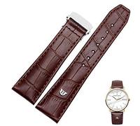 BNCXMO Correa de reloj de piel auténtica para relojes, color negro y marrón, 20 mm y 22 mm con hebilla plegable, 20mm, A