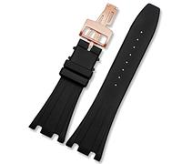 BNCXMO Correa de reloj para AP 15703 15710 26703 Royal Oak Offshore Elástico 28 mm Men Strapa Black Splep Hebilla con herramientas