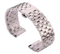 BNCXMO Correa de reloj, pulsera de correa 20 mm 22 mm 24 mm 26 mm Damas Men plateado Muñeco de acero inoxidable Pulsera (color de banda: plata, ancho de banda: 26 mm)