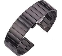 BNCXMO Correa de reloj, pulsera de correa de acero inoxidable 16 mm 18 mm 20 mm 22 mm Silver Black Metal Strap Pulsera
