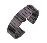 BNCXMO Correa de reloj, pulsera de correa de acero inoxidable 16 mm 18 mm 20 mm 22 mm Silver Metal Metal Bracelet (color de banda: negro, ancho de banda: 22 mm)