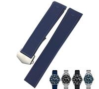 BNCXMO Correa de silicona de goma de 20 mm 22 mm Correa de reloj azul azules de color marrón azul para brazalete impermeable de buceo F1 Carrera F1