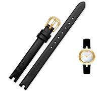 BNCXMO Cowhide Watch Store es adecuada para la correa de muesca 1853 Flamenco Series T003/209 Women Watch Chain 8 10 12 mm Negro