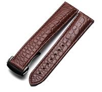 BNCXMO Crocodile Leather Watch Strap Men and Women Style para Omega Seahorse Deville 18 mm 19 mm 20 mm Banda de reloj original