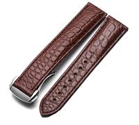 BNCXMO Crocodile Leather Watch Strap Men and Women Style para Omega Seahorse Deville 18 mm 19 mm 20 mm Banda de reloj original