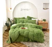BNCXMO Falso Fur Velvet Fluffy Fluffy Cubierta de la Cubierta de la Cubierta de la Cubierta de la Cama de la Cama, Casas de Almohadilla de 4 Piezas Ultra Suave y cálida.