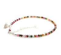 BNCXMO Feng shui anklet tourmalina natural tobillera loto de loto de loto para mujeres pulseras pequeñas pulsador de pie múltiple 7 chakra balanceo reiki cristal chakra Buena suerte Cinnabar