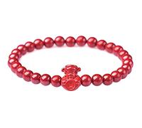 BNCXMO Feng shui pulsera afortunada cinnabar buda buda brazalete amuleto amuleto encantos de suerte atrae buena suerte dinero amor regal de brazalete