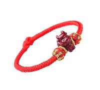 BNCXMO Feng Shui Pulsera afortunada Cinnabar Cinnabar Zodiaco Zodiaco Reiki Pulsera Meditación Meditación tejida a mano Pulsera de cuerda roja para mujeres Trae prosperidad cinabar