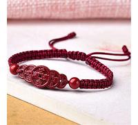 BNCXMO Feng shui pulsera afortunada de afortunado cinnabar adorno de monedas de monedas de monedas de la suerte de la suerte de la suerte de la suerte de la joyería del brazalete del brazalete de los