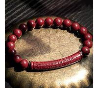 BNCXMO Feng shui pulsera afortunada de la suerte cindhist bendhist beads talling heart sutra pulsracel al cristal de los espíritus malignos trae prosperidad, cinnabar rojo (color: púrpura)