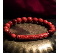 BNCXMO Feng shui pulsera afortunada de la suerte cindhist bendhist beads talling heart sutra pulsracel al cristal de los espíritus malignos trae prosperidad, cinnabar rojo (color: púrpura)