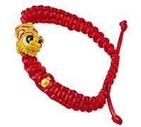 BNCXMO Feng shui pulsera de riqueza bailando brazalete de encanto de león para mujeres pulsador de cuerda roja auspicioso pulsera dragón rojo pulsera ajustable amuleto buena suerte, rojo
