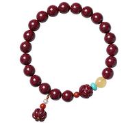 BNCXMO Feng shui pulsera de riqueza para mujeres cuentas de calabaza de cinnabar natural talismán de perlas tallado a mano de brazalete