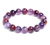 BNCXMO Feng shui pulsera de riqueza para mujeres/hombres Púrpura Phantom Quartz Cristal Pulsera con cuentas Estirar a mano de brazalete tallado Talismán Atraer dinero de dinero, 8 mm