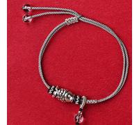 BNCXMO Feng Shui Wealth Amulet Bracelet ruyi Lock Long Life Lock Ichthyosaur Postil tejido Obsidiano ajustable Cinnabar Agata blanca de cuarzo blanco Atraiga buena suerte y riqueza, negro