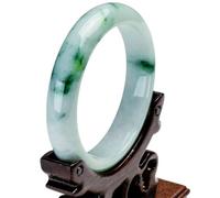 BNCXMO Genuino brazalete de brazalete de jade verde para mujeres joyas de esmaleta de esmeralda flotante glutinoso de hielo natural (tamaño: 60 mm)