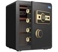 BNCXMO Home Safe Small Valor Seguro Amarillo Digido Digital Digital Volumen Muro de Pared o Piso Alarma de aleación de Alta Densidad Doble Alarma Negra (Color: Negro Tamaño: 45x32x38 cm) Bueno