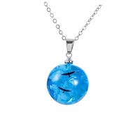 BNCXMO Joyas de Chicas Collar colendiente Creativo para Mujeres Forma de Bola Transparente Joyería de Resina Azul único para cumpleaños Collar