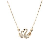BNCXMO Joyas de Chicas Collar de Forma de Doble Cisne para Mujeres Joyas Colgantes Elegantes Decoración de Cuello liviano para Fiestas Collar