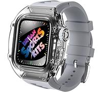 BNCXMO Kit de mod Mod de la banda de reloj, para banda de 45 mm de 44 mm, correa de reloj Fluorubber, para iWatch Series 8 7 6 5 4 SE 44 mm Kit transparente
