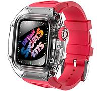 BNCXMO Kit de mod Mod de la banda de reloj, para banda de 45 mm de 44 mm, correa de reloj Fluorubber, para iWatch Series 8 7 6 5 4 SE 44 mm Kit transparente