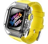 BNCXMO Kit de mod Mod de la banda de reloj, para banda de 45 mm de 44 mm, correa de reloj Fluorubber, para iWatch Series 8 7 6 5 4 SE 44 mm Kit transparente