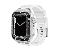 BNCXMO Kit de modificación de 45 mm para Band 8 Case Mod Kit de 44 mm, carcasa de metal de acero, correa de silicona para iWatch Serie 8, 7, 6, 5, 4, 45mm For 8/7, A