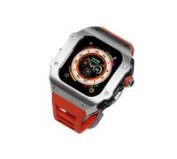 BNCXMO Kit de modificación de la banda para ver la caja de acero inoxidable Ultra 49 mm, para las bandas de vigilancia de goma Sports de Iwatch Series 8 Ultra Recit Sports